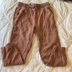 Aerie Warm Brown Cargo Joggers